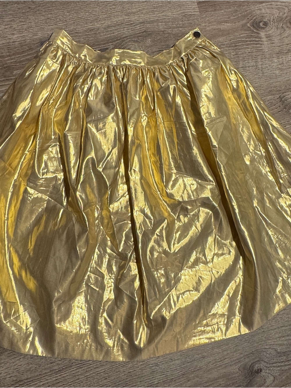 Esprit Vintage Metallic Gold Full A-Line Skirt